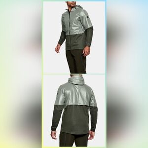 Under Armour UA Coldgear Hybrid Full Zip Windbreaker Hoodie Men's Large Jacket